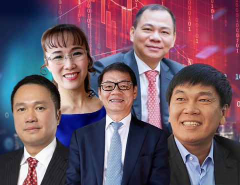 Tỉ phú Việt: Một chủ tịch tăng nửa tỉ USD tháng cận Tết- Ảnh 1. Cập nhật đến ngày cuối cùng năm Quý Mão, Việt Nam có 5 tỉ phú đô la theo bảng xếp hạng của Forbes, độ tuổi dao động 53 - 63 tuổi - Ảnh tư liệu