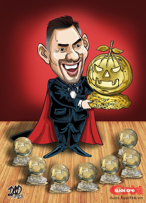 Lionel Messi đoạt Quả bóng vàng đúng ngày Halloween - Ảnh 1. Lionel Messi đoạt Quả bóng vàng đúng ngày Halloween - Tranh: DAD