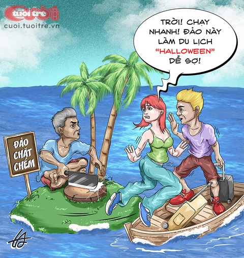 Đảo ngọc thành đảo ngược - Ảnh 1. Đảo ngọc thành đảo ngược vì chặt chém? - Tranh: Nguyễn Tuấn Anh