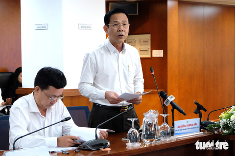 Sở Xây dựng TP.HCM có 22 thủ tục hành chính trực tuyến - Ảnh 1. Ông Nguyễn Thanh Hải, giám đốc Trung tâm quản lý nhà và giám định xây dựng, Sở Xây dựng TP.HCM, thông tin về các hồ sơ trực tuyến - Ảnh: PHƯƠNG NHI