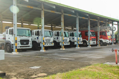 Hệ thống các xe PCCC chuyên dụng tại NMLD Dung Quất Hệ thống các xe phòng cháy chữa cháy chuyên dụng tại Nhà máy lọc dầu Dung Quất