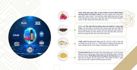 Chú thích ảnh Nước uống giải rượu bảo vệ gan từ cốt thanh long Golden Lypres® Refreshing - Ảnh 2.