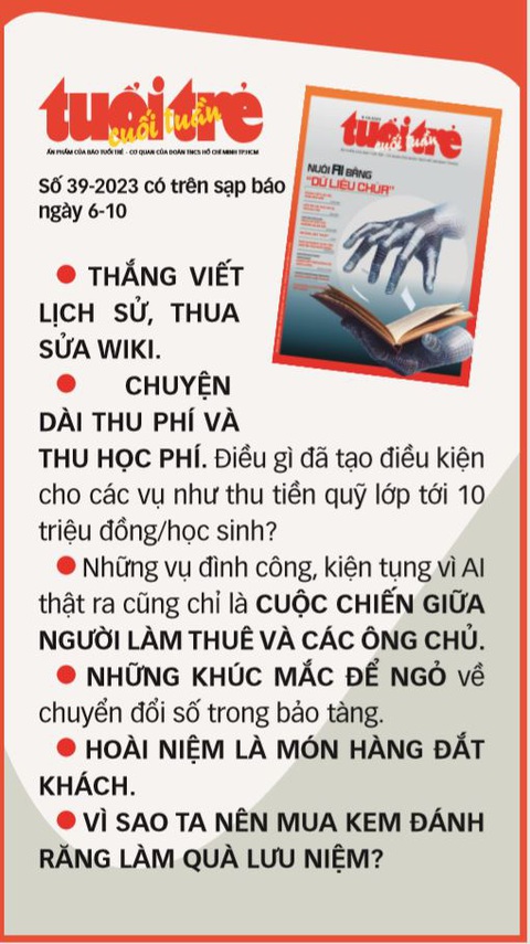 Tin tức sáng 6-10: - Ảnh 1. Một số tin tức đáng chú ý trên Tuổi Trẻ Cuối Tuần số 39-2023