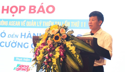 Sắp diễn ra hội nghị bộ trưởng ASEAN về Quản lý thiên tai - Ảnh 1. Ông Phạm Đức Luận - cục trưởng Cục Quản lý đê điều và Phòng, chống thiên tai - thông tin công tác chuẩn bị chương trình hội nghị bộ trưởng ASEAN về quản lý thiên tai - Ảnh: T.THẮNG