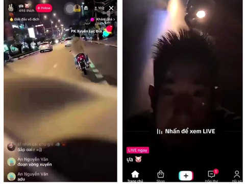 Trước thềm công bố loạt vi phạm, TikTok để lọt nhiều nội dung độc hại - Ảnh 2. Nhóm thanh niên điều khiển xe tốc độ cao trên đường, lạng lách, đánh võng đã bị công an triệu tập - Ảnh: CACC