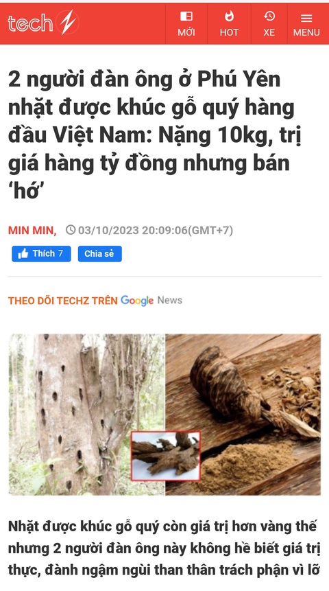 Lãnh đạo xã Phước Tân bác bỏ thông tin có 2 người dân ở địa phương này vừa nhặt được gỗ nghi trầm kỳ được đăng trên một trang tin điện tử tổng hợp - Ảnh chụp màn hình Lãnh đạo xã Phước Tân bác bỏ thông tin có hai người dân ở địa phương này vừa nhặt được gỗ nghi trầm kỳ, đăng trên một trang tin điện tử tổng hợp - Ảnh chụp màn hình