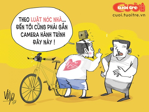 Gắn camera hành trình theo luật 'nóc nhà' - Ảnh 1. Gắn camera hành trình theo luật "nóc nhà" - Tranh: Viiip