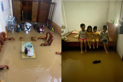 Mưa lớn gây ngập cục bộ, sạt lở đất làm 2 vợ chồng tử vong - Ảnh 6. Một số nhà dân bị nước tràn vào nhà - Ảnh: V. ANH