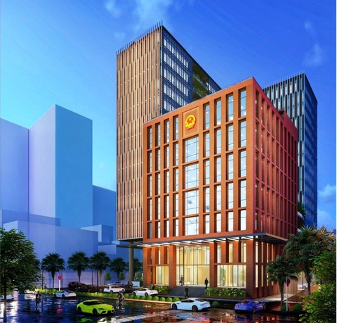 Nha Trang chọn kiến trúc Trung tâm hành chính “không quá oai vệ”, gần gũi dân - Ảnh 1. Phối cảnh thiết kế kiến trúc Trung tâm hành chính TP Nha Trang (Khánh Hòa) tại khu đất 114 đường Hoàng Hoa Thám - (Nguồn ảnh: Phương án NT55)