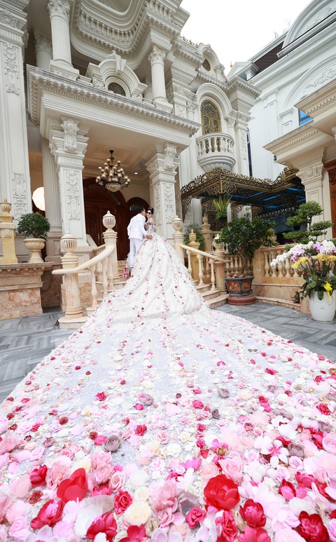 Nhà thiết kế Nguyễn Trường Duy tiết lộ về hành trình làm ra chiếc váy 50 tỷ đồng - Ảnh 2. Cận cảnh chiếc váy 50 tỉ đồng, nặng 30kg của nhà thiết kế Việt gây xôn xao mạng xã hội