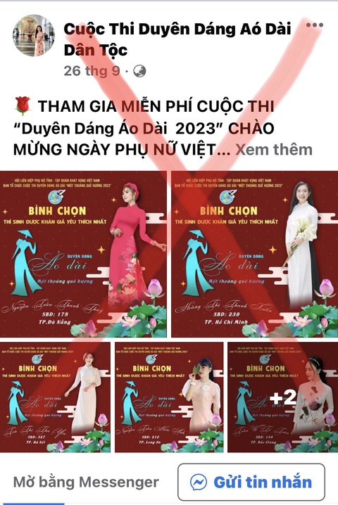 Hội viên phụ nữ cẩn trọng khi tham gia các cuộc thi "quảng cáo" qua mạng xã hội để tránh tiền mất tật mang - Ảnh chụp màn hình Hội viên phụ nữ cẩn trọng khi tham gia các cuộc thi "quảng cáo" qua mạng xã hội để tránh tiền mất tật mang - Ảnh chụp màn hình