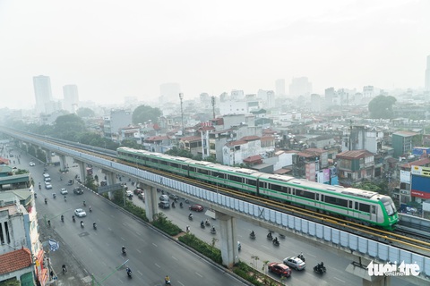 đường sắt Cát Linh - Hà Đông - Ảnh: PHẠM TUẤN 9 tháng đầu năm nay, đường sắt Cát Linh - Hà Đông vận chuyển hơn 7 triệu lượt hành khách - Ảnh: PHẠM TUẤN