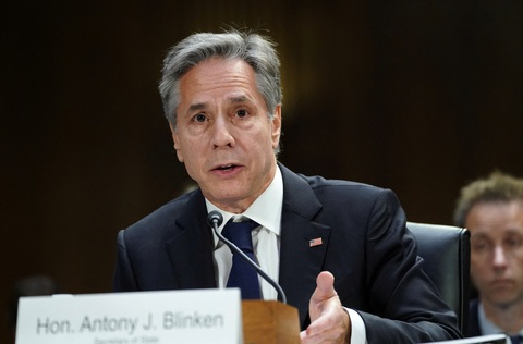 Ngoại trưởng Mỹ Antony Blinken phát biểu tại quốc hội ngày 31-10 - Ảnh: REUTERS Ngoại trưởng Mỹ Antony Blinken phát biểu tại quốc hội ngày 31-10 - Ảnh: REUTERS