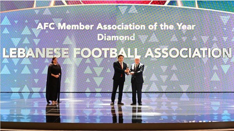 Lebanon vượt qua Việt Nam giành giải Kim Cương của AFC năm 2023 - Ảnh 1. Lebanon được AFC trao giải Kim cương - Ảnh: AFC