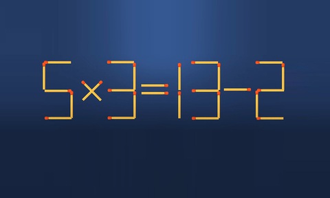 Thử tài IQ: Di chuyển một que diêm để 5x3=13-2 thành phép tính đúng - Ảnh 1.