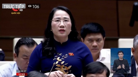 Đại biểu Nguyễn Thị Thủy (Bắc Kạn) - Ảnh: QHTV Đại biểu Nguyễn Thị Thủy (Bắc Kạn) - Ảnh: QHTV