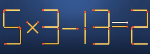 Thử tài IQ: Di chuyển một que diêm để 5x3=13-2 thành phép tính đúng - Ảnh 1.
