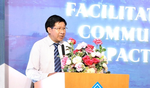 Phó hiệu trưởng Trường đại học Cần Thơ nói gì về tên t trường ‘CTU’? - Ảnh 1. PGS.TS Nguyễn Hiếu Trung phát biểu tại phiên đối thoại - Ảnh: TRUNG PHẠM