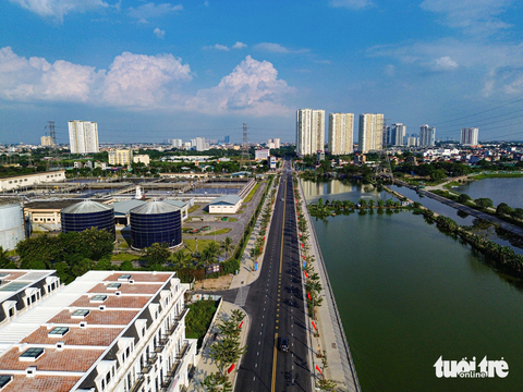 Cuộc sống mới của người dân sống ven dự án đường hơn 500 tỉ ở Hà Nội - Ảnh 1. Toàn cảnh con đường trị giá hơn 500 tỉ đồng mới thông xe ở Hà Nội - Ảnh: HỒNG QUANG