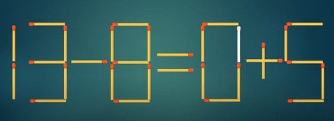 Thử tài IQ: Di chuyển một que diêm để 13-8=6+5 thành phép tính đúng - Ảnh 1.