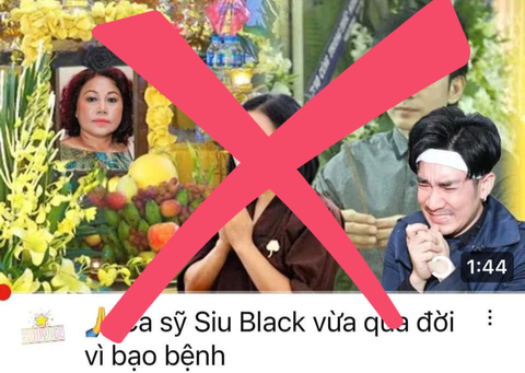 Một kênh YouTube đưa thông tin sai sự thật về ca sĩ Siu Black qua đời - Ảnh chụp màn hình Một kênh YouTube đưa thông tin sai sự thật về ca sĩ Siu Black qua đời - Ảnh chụp màn hình