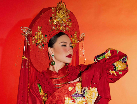 Miss Universe Vietnam 2023 Bùi Quỳnh Hoa trong trang phục “Cô Sen” - Ảnh: HUỲNH ANH Miss Universe Vietnam 2023 Bùi Quỳnh Hoa trong trang phục “Cô Sen” - Ảnh: HUỲNH ANH