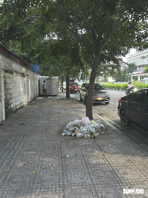 Các gốc cây trở thành nơi bỏ rác, bờ tường thành nơi tiểu tiện - Ảnh: MỸ LÝ Các gốc cây trở thành nơi bỏ rác, bờ tường thành nơi tiểu tiện - Ảnh: MỸ LÝ