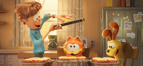 Chris Pratt và Samuel l. Jackson hóa cặp cha con nhà mèo cực quậy trong The Garfield Movie - Ảnh 9. Garfield nhanh chóng thành một con mèo lười, béo và ham ăn.