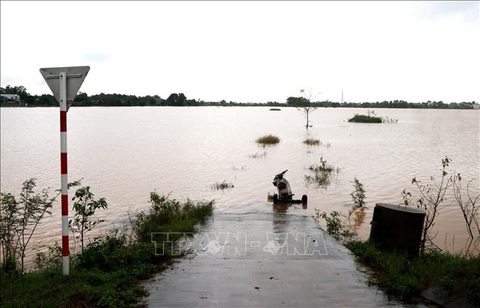 Trung Bộ mưa lớn kéo dài đến 17-11, lũ ở Quảng Bình đến Phú Yên đang lên - Ảnh 5. Đường giao thông nội đồng phường Đông Thanh, TP Đông Hà, Quảng Trị bị ngập lụt - Ảnh: TTXVN