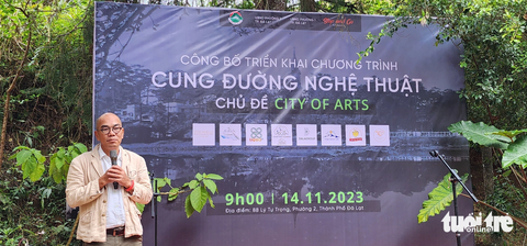 Đà Lạt có Cung đường nghệ thuật - Ảnh 2. Nghệ sĩ Phan Quang công bố dự án - Ảnh: M.V.