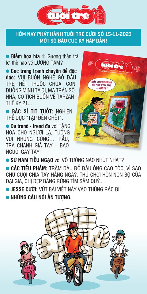 Tin tức sáng 15-11: - Ảnh 4. Báo Tuổi Trẻ Cười phát hành ngày 15-11-2023.