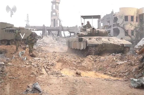 Xe tăng Merkava III chiến đấu ở Gaza - Ảnh: IDF Xe tăng Merkava III chiến đấu ở Gaza - Ảnh: IDF
