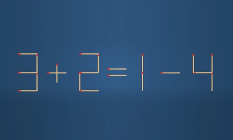 Thử tài IQ: Di chuyển một que diêm để 3+2=1-4 thành phép tính đúng - Ảnh 1.