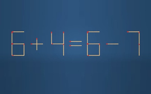 Thử tài IQ: Di chuyển một que diêm để 6+4=6-7 thành phép tính đúng - Ảnh 1.