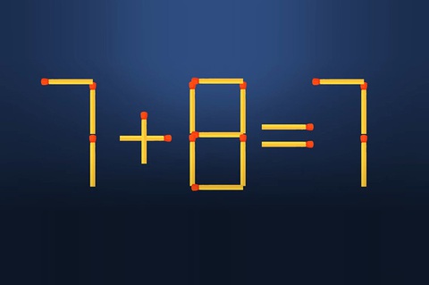 Thử tài IQ: Di chuyển một que diêm để 7+8=7 thành phép tính đúng - Ảnh 1.