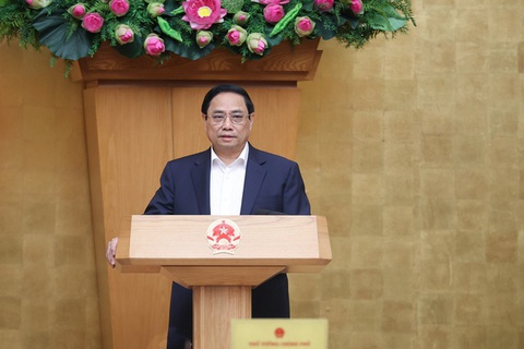 Thủ tướng: Cần chống độc quyền trong mua bán điện - Ảnh 1. Thủ tướng Phạm Minh Chính gợi mở cho xây dựng Luật Điện lực - Ảnh: VGP