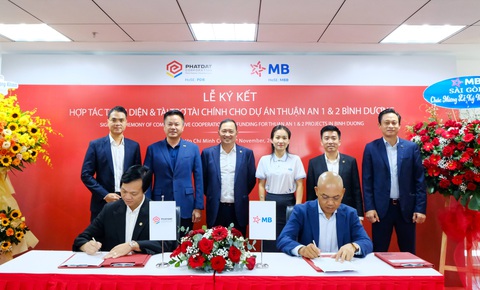 Phát Đạt và MB Bank ký kết hợp tác toàn diện và tài trợ tài chính dự án Thuận An 1&2- Ảnh 1. Đại diện ban lãnh đạo Phát Đạt và MB Bank ký kết hợp tác toàn diện