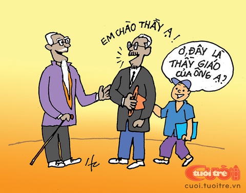 Mãi mãi vẫn là thầy giáo - Ảnh 1. Thầy giáo của ông - Tranh: Hà Huy Chương