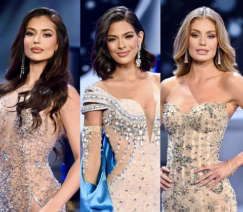 Top 3 "Miss Universe 2023" - Ảnh: Missosology Từ trái qua: Top 3 "Miss Universe 2023" gồm Thái Lan, Nicaragua và Úc - Ảnh: Missosology