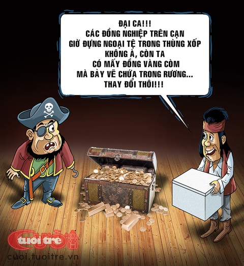 Cướp biển tính dùng thùng xốp đựng kho báu - Ảnh 1. Cướp biển tính dùng thùng xốp đựng kho báu - Tranh: DAD