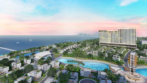 Vũng Tàu chuyển mình đón khách hạng sang - Ảnh 1. Toàn cảnh bãi biển Chí Linh thuộc khu vực Bãi Sau nhìn từ dự án The Maris Vũng Tàu