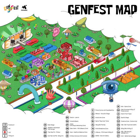 Cúp bóng rổ VPrime 3x3 ‘tiếp lửa’ ngày hội âm nhạc GENfest - Ảnh 5. Bản đồ lễ hội GENfest - Ảnh: VBA