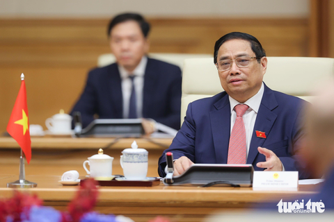 Việt Nam, Hà Lan khai thác tối đa cơ hội hợp tác bán dẫn, công nghệ cao - Ảnh 2. Thủ tướng Phạm Minh Chính phát biểu tại hội đàm - Ảnh: NGUYỄN KHÁNH