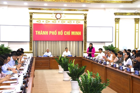 TP.HCM triển khai khảo sát, đánh giá DDCI năm 2023 - Ảnh 1. Bà Cao Thị Phi Vân - phó giám đốc ITPC - đã trình bày kế hoạch triển khai đánh giá chỉ số DDCI - Ảnh: N.BÌNH