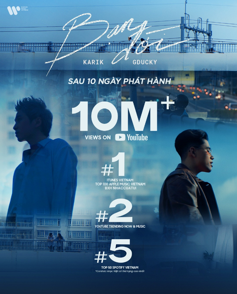 Bộ đôi hitmaker 'siêu quậy' Karik và Only C trở lại bùng nổ với 'Mời người kế tiếp' - Ảnh 3. Loạt thành tích ấn tượng của Bạn đời sau 10 ngày ra mắt