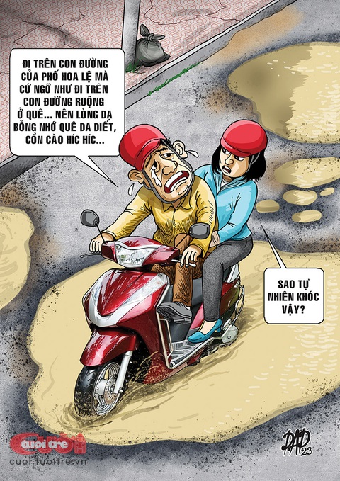 Nhớ quê giữa Sài Gòn hoa lệ - Ảnh 1. Nhớ quê giữa Sài Gòn hoa lệ - Tranh của DAD