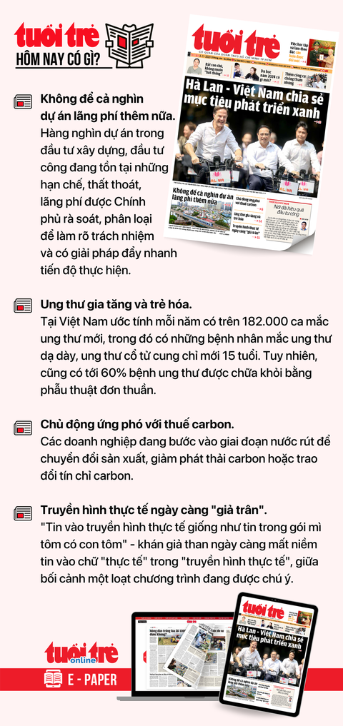 Tin tức chính trên Tuổi Trẻ nhật báo hôm nay 3-11. Để đọc Tuổi Trẻ báo in phiên bản E-paper, mời bạn đăng ký Tuổi Trẻ Sao TẠI ĐÂY Tin tức chính trên Tuổi Trẻ nhật báo hôm nay 3-11. Để đọc Tuổi Trẻ báo in phiên bản E-paper, mời bạn đăng ký Tuổi Trẻ Sao TẠI ĐÂY