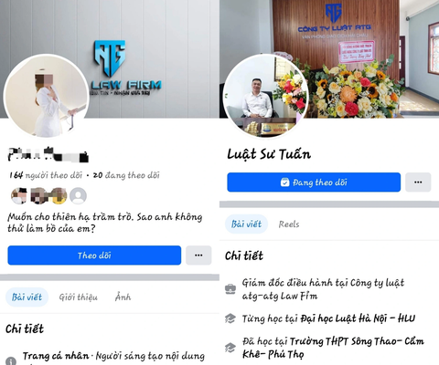 Lấy 23 hình ảnh luật sư, công ty luật để mạo danh, tư vấn online lấy được tiền đã bị…lừa đảo - Ảnh 1. Các tài khoản mạo danh Công ty luật TNHH ATG - Ảnh: Đ.C.