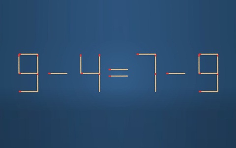 Thử tài IQ: Di chuyển một que diêm để 9-4=7-9 thành phép tính đúng - Ảnh 1.