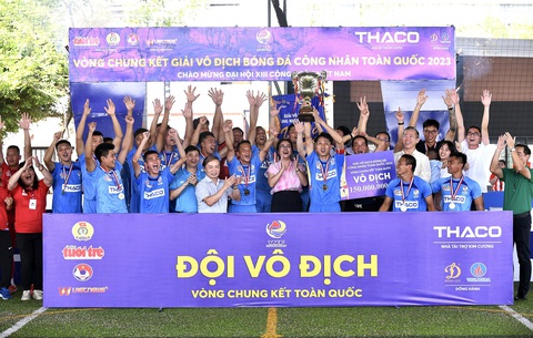 Hải Phòng lên ngôi vô địch VCK Giải vô địch bóng đá công nhân toàn quốc 2023 - Ảnh: QUANG ĐỊNH Hải Phòng lên ngôi vô địch vòng chung kết Giải vô địch bóng đá công nhân toàn quốc 2023 - Ảnh: QUANG ĐỊNH